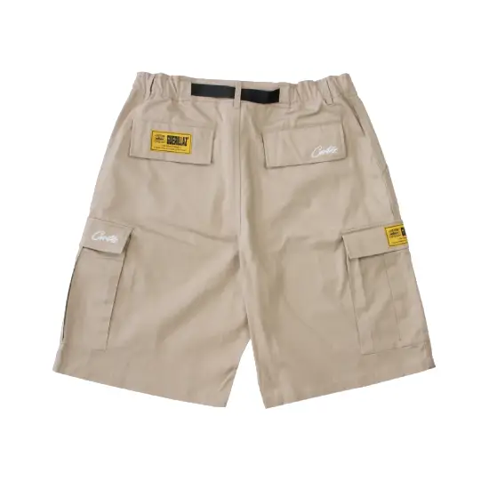 Corteiz Alcatraz Cargo Shorts Bege