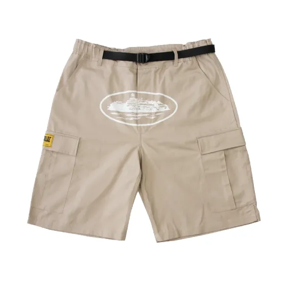 Corteiz Alcatraz Cargo Shorts Bege