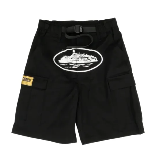 Corteiz Alcatraz Cargo Shorts Preto