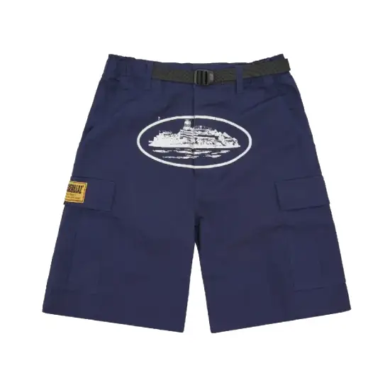 Corteiz Alcatraz Cargo Shorts Azul