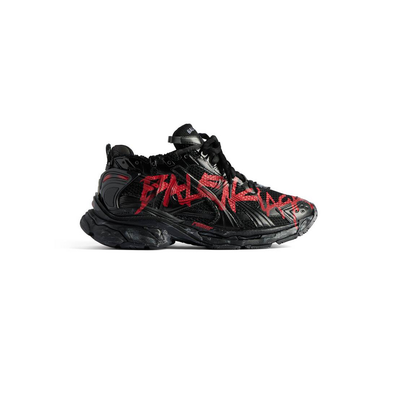 MEN'S RUNNER GRAFFITI SNEAKER IN BLACK