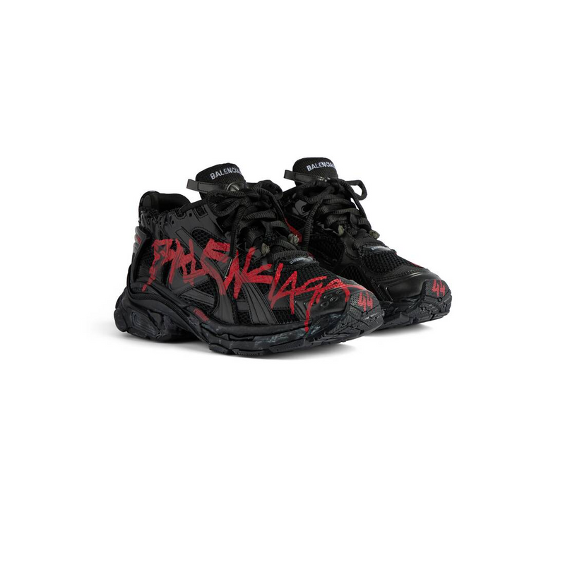 MEN'S RUNNER GRAFFITI SNEAKER IN BLACK